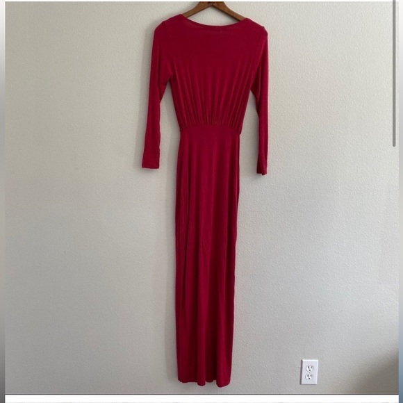 Maxi Red Wrap Dress - Picture 3 of 4